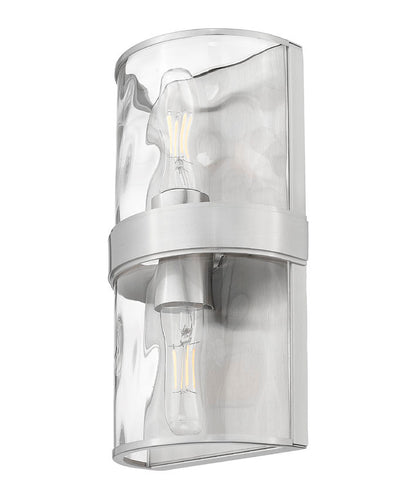 Z-Lite Meridian 3053-2SS-BN 6" 2-Light Brushed Nickel Steel Frame Clear Water Glass Shade Wall Sconce