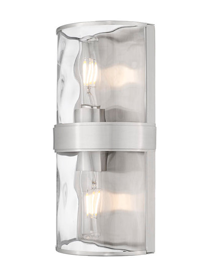 Z-Lite Meridian 3053-2SS-BN 6" 2-Light Brushed Nickel Steel Frame Clear Water Glass Shade Wall Sconce