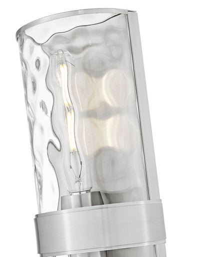 Z-Lite Meridian 6" 2-Light Brushed Nickel Steel Frame Clear Water Glass Shade Wall Sconce