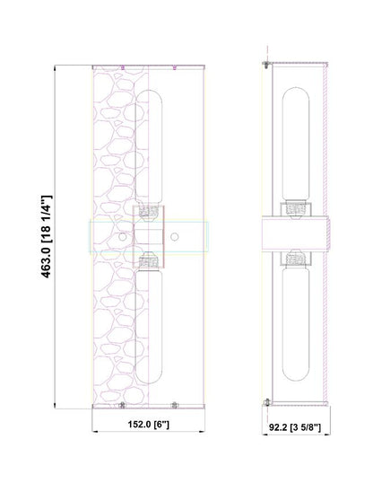 Z-Lite Meridian 6" 2-Light Brushed Nickel Steel Frame Clear Water Glass Shade Wall Sconce
