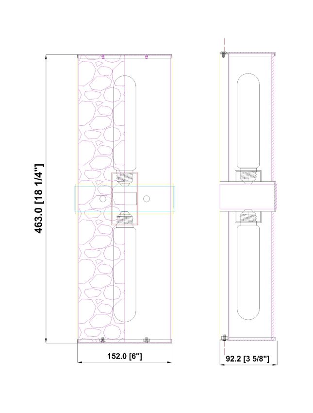 Z-Lite Meridian 6" 2-Light Polished Nickel Steel Frame Clear Water Glass Shade Wall Sconce