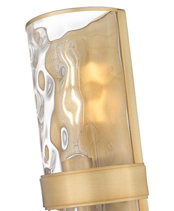 Z-Lite Meridian 6" 2-Light Rubbed Brass Steel Frame Clear Water Glass Shade Wall Sconce