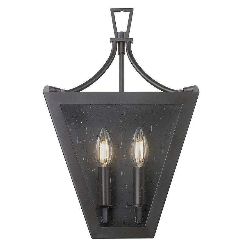 Z-Lite Montalcino 10" 2-Light Iron Ore Steel Frame Clear Seedy Glass Shade Wall Sconce