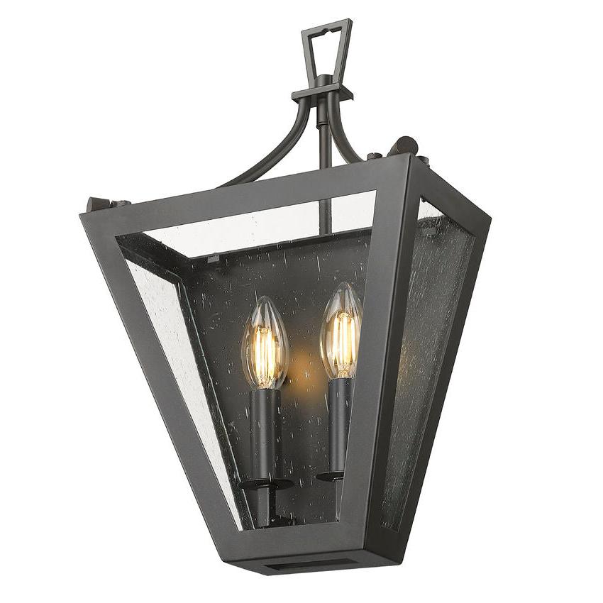 Z-Lite Montalcino 10" 2-Light Iron Ore Steel Frame Clear Seedy Glass Shade Wall Sconce