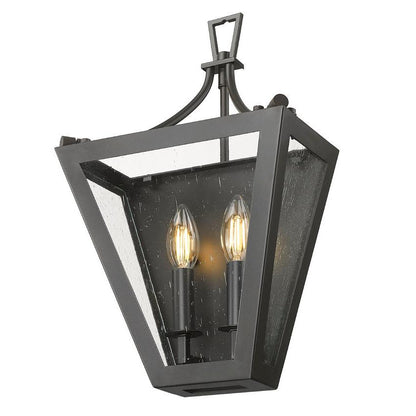 Z-Lite Montalcino 10" 2-Light Iron Ore Steel Frame Clear Seedy Glass Shade Wall Sconce