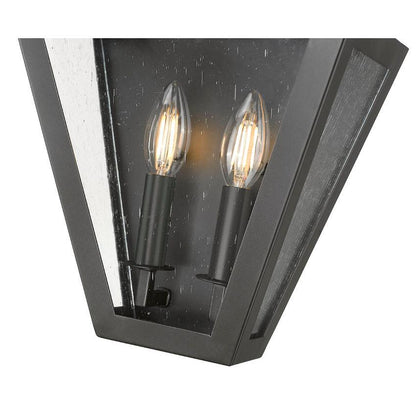 Z-Lite Montalcino 10" 2-Light Iron Ore Steel Frame Clear Seedy Glass Shade Wall Sconce