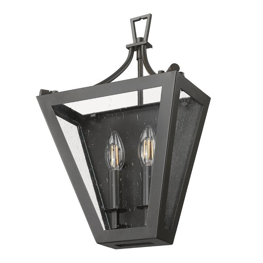 Z-Lite Montalcino 10" 2-Light Iron Ore Steel Frame Clear Seedy Glass Shade Wall Sconce