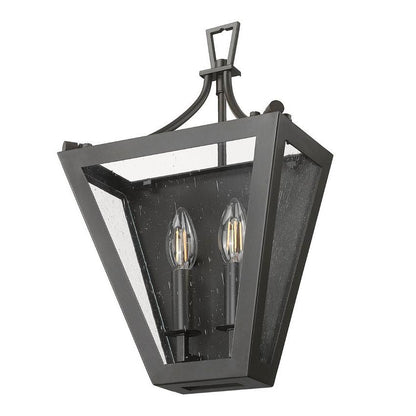 Z-Lite Montalcino 10" 2-Light Iron Ore Steel Frame Clear Seedy Glass Shade Wall Sconce
