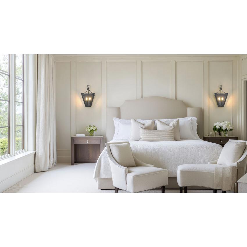 Z-Lite Montalcino 10" 2-Light Iron Ore Steel Frame Clear Seedy Glass Shade Wall Sconce