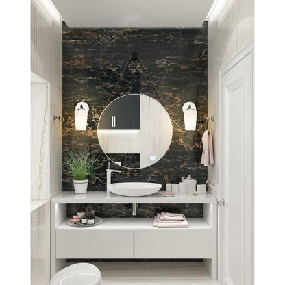 Z-Lite Montford 1-Light Medium Bulb Base Chrome Steel Frame Matte Opal Glass Shade Wall Sconce