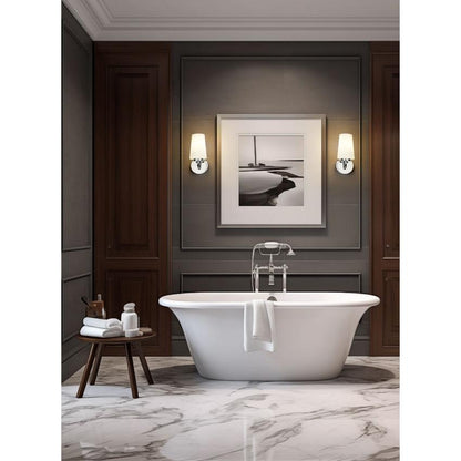 Z-Lite Montford 1-Light Medium Bulb Base Chrome Steel Frame Matte Opal Glass Shade Wall Sconce