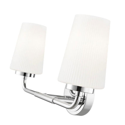 Z-Lite Montford 2-Light Medium Bulb Base Chrome Steel Frame Matte Opal Glass Shade Vanity Light