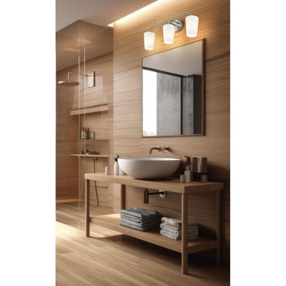 Z-Lite Montford 3-Light Medium Bulb Base Brushed Nickel Steel Frame Matte Opal Glass Shade Vanity Light