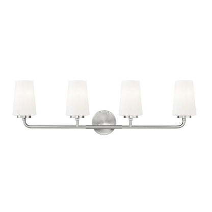 Z-Lite Montford 4-Light Medium Bulb Base Brushed Nickel Steel Frame Matte Opal Glass Shade Vanity Light