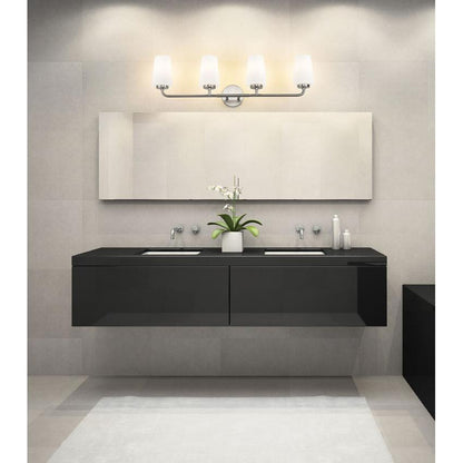 Z-Lite Montford 4-Light Medium Bulb Base Brushed Nickel Steel Frame Matte Opal Glass Shade Vanity Light