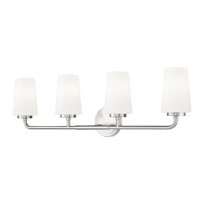 Z-Lite Montford 4-Light Medium Bulb Base Brushed Nickel Steel Frame Matte Opal Glass Shade Vanity Light