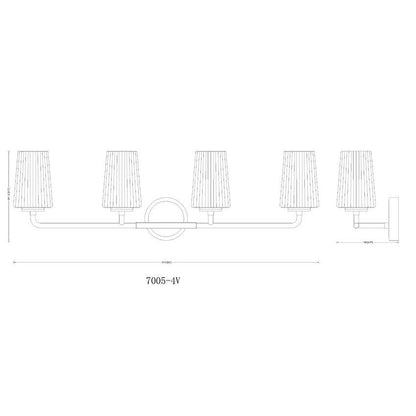 Z-Lite Montford 4-Light Medium Bulb Base Modern Gold Steel Frame Matte Opal Glass Shade Vanity Light