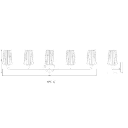 Z-Lite Montford 5-Light Medium Bulb Base Matte Black Steel Frame Matte Opal Glass Shade Vanity Light