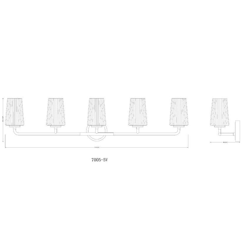 Z-Lite Montford 5-Light Medium Bulb Base Matte Black Steel Frame Matte Opal Glass Shade Vanity Light