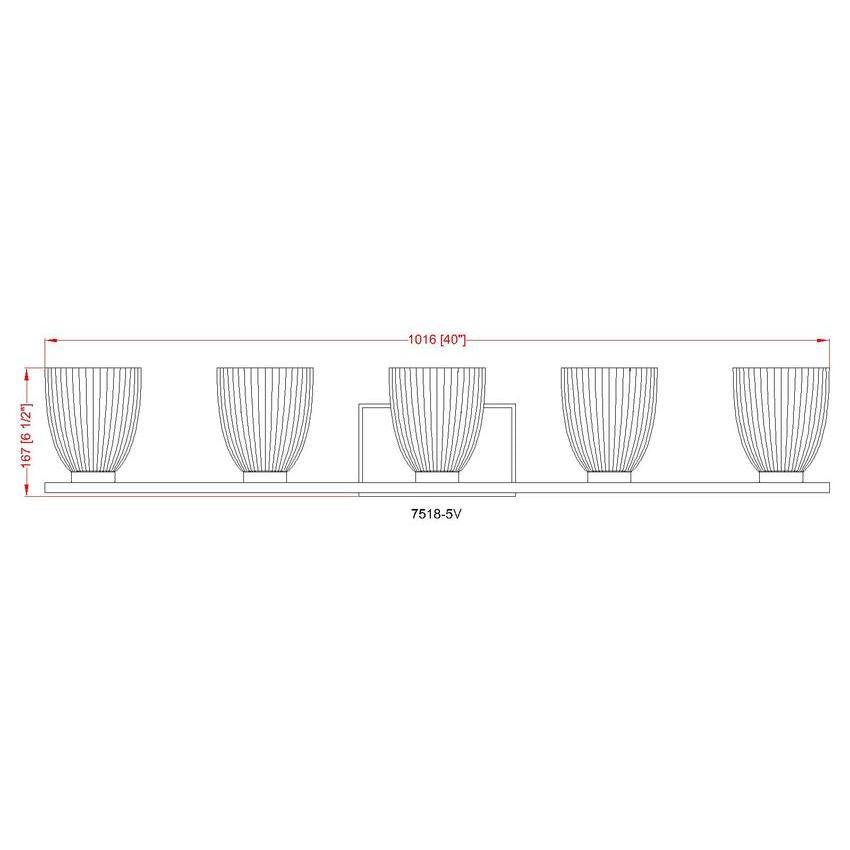 Z-Lite Naya 5-Light Medium Bulb Base Matte Black Steel Frame Matte Opal Glass Shade Vanity Light