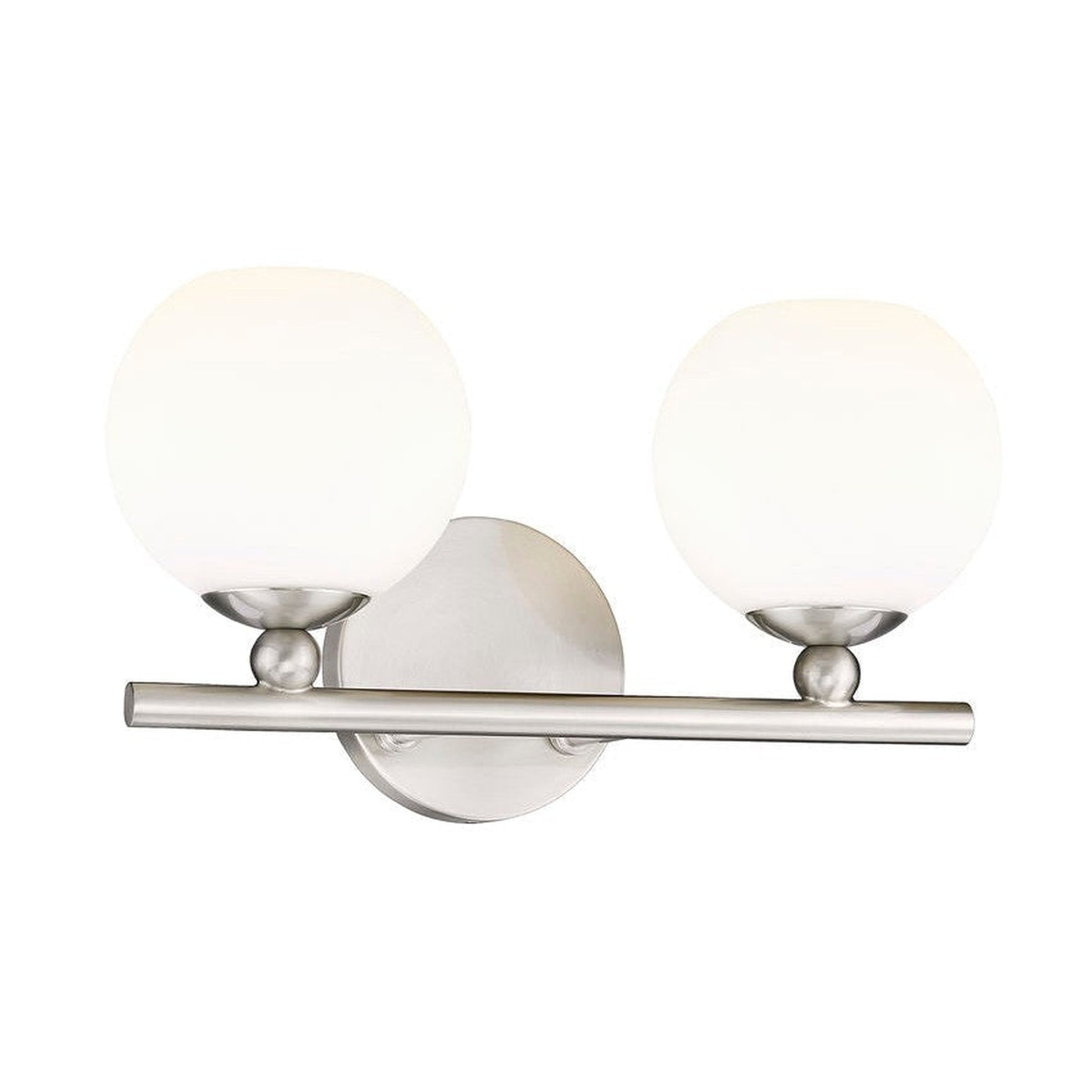 Z-Lite Neoma 14" 2-Light Brushed Nickel and Opal Etched Glass Shade Vanity Light