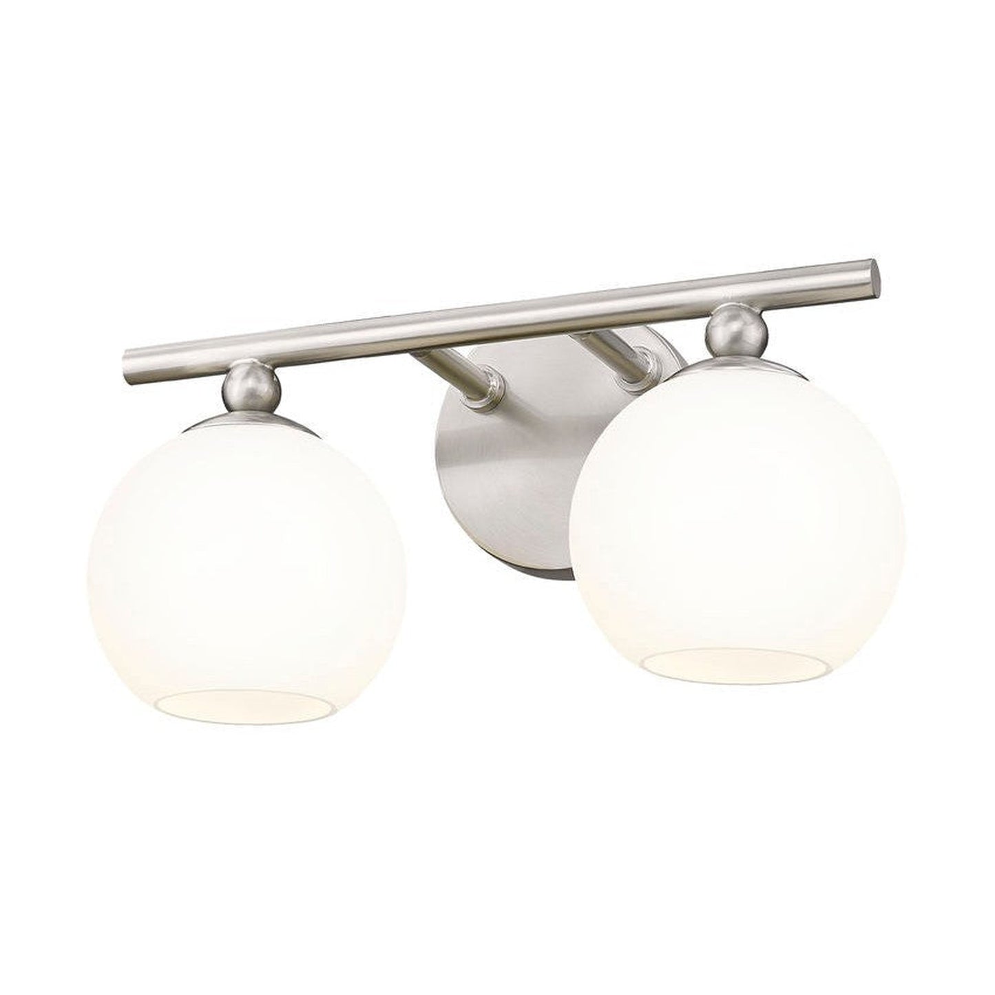 Z-Lite Neoma 14" 2-Light Brushed Nickel and Opal Etched Glass Shade Vanity Light