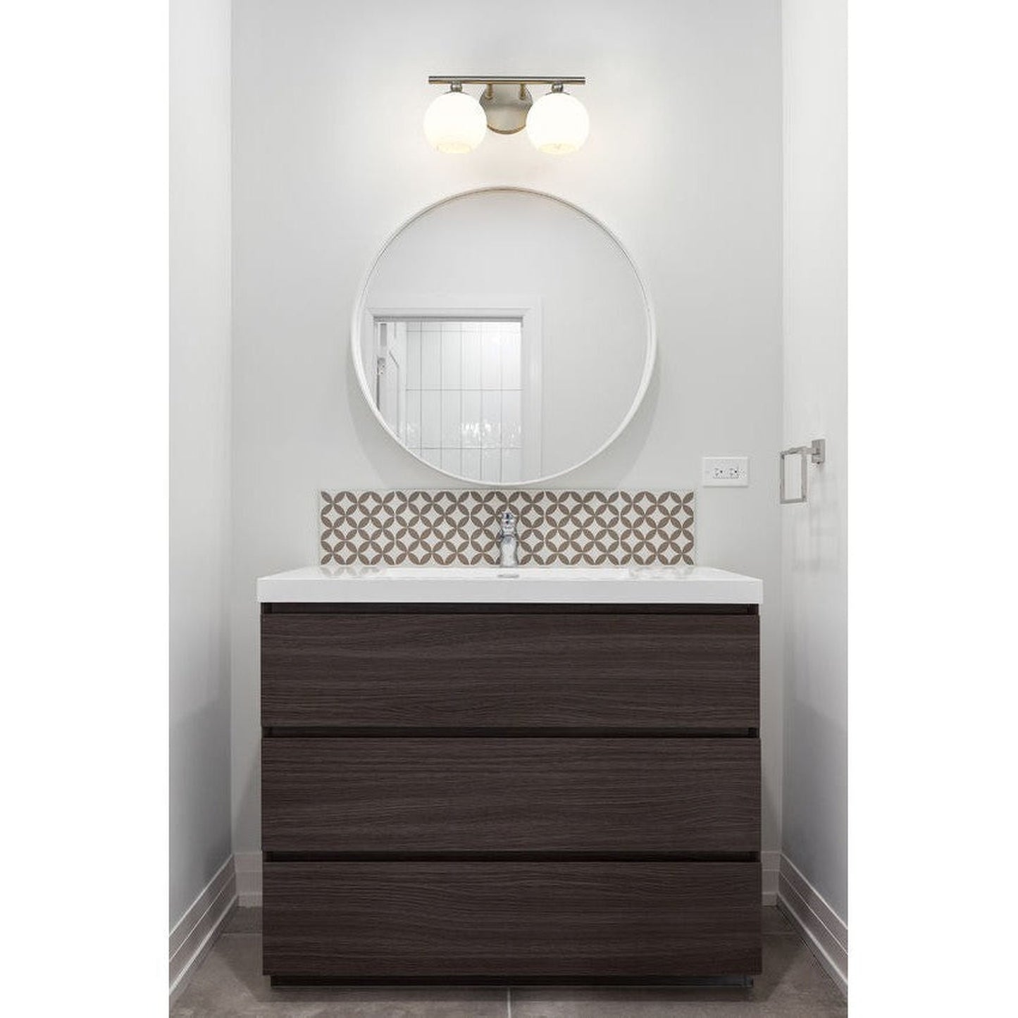 Z-Lite Neoma 14" 2-Light Brushed Nickel and Opal Etched Glass Shade Vanity Light