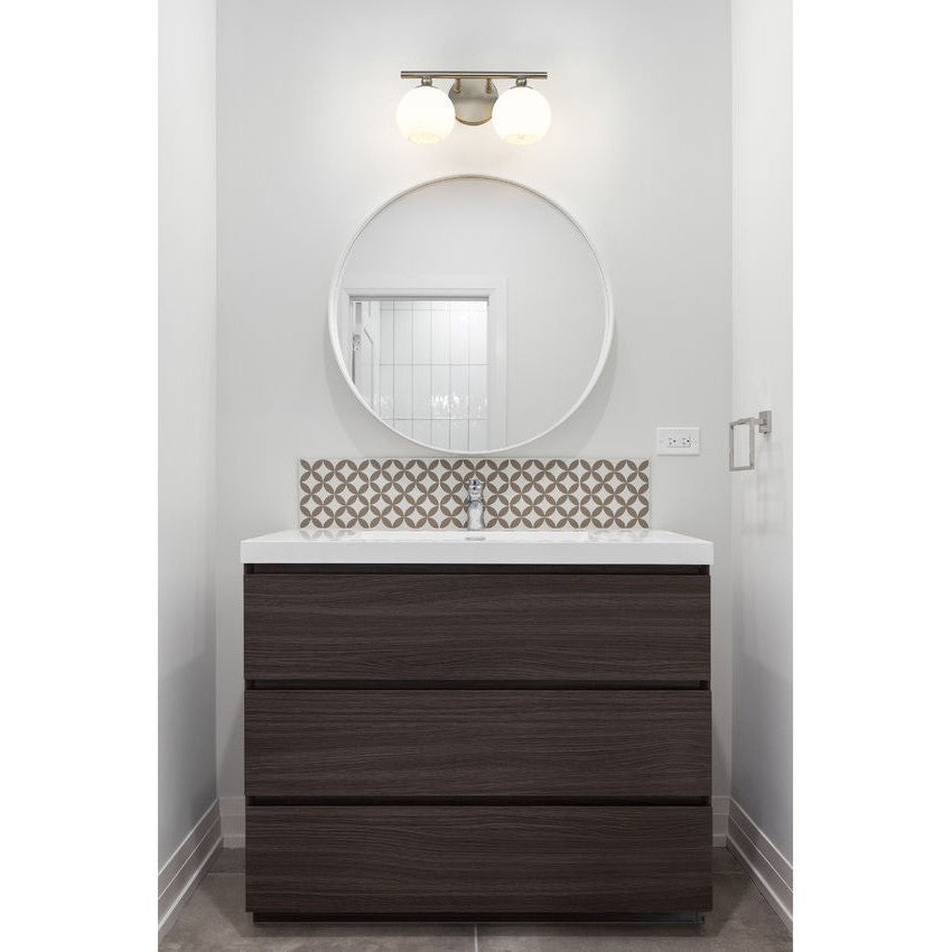 Z-Lite Neoma 14" 2-Light Brushed Nickel and Opal Etched Glass Shade Vanity Light