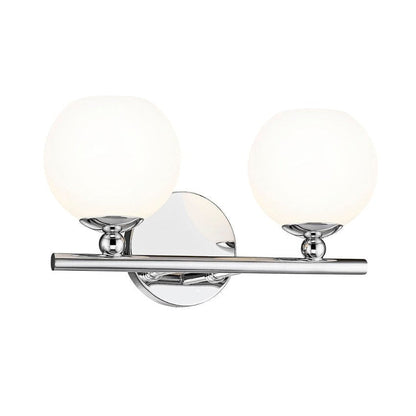 Z-Lite Neoma 14" 2-Light Chrome and Opal Etched Glass Shade Vanity Light