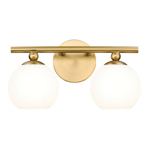 Z-Lite Neoma 14" 2-Light Modern Gold and Opal Etched Glass Shade Vanity Light