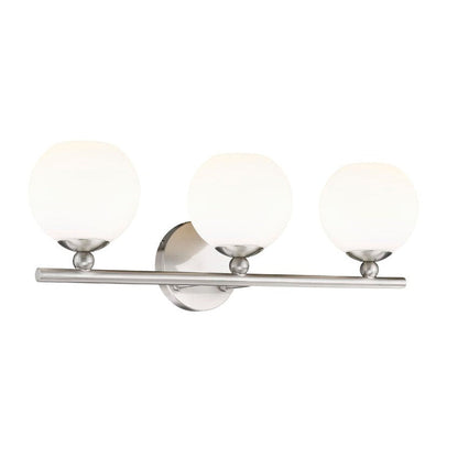 Z-Lite Neoma 22" 3-Light Brushed Nickel and Opal Etched Glass Shade Vanity Light