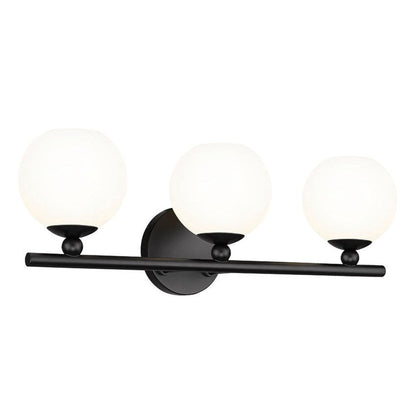 Z-Lite Neoma 22" 3-Light Matte Black and Opal Etched Glass Shade Vanity Light