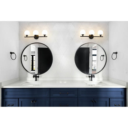 Z-Lite Neoma 22" 3-Light Matte Black and Opal Etched Glass Shade Vanity Light