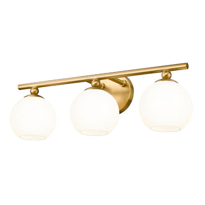 Z-Lite Neoma 22" 3-Light Modern Gold and Opal Etched Glass Shade Vanity Light