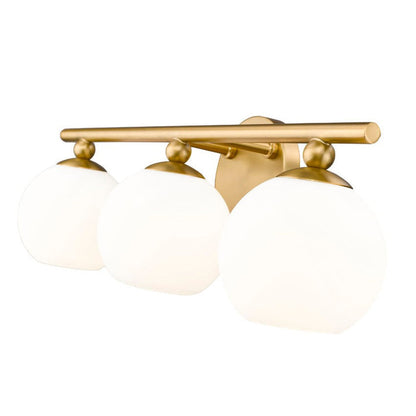 Z-Lite Neoma 22" 3-Light Modern Gold and Opal Etched Glass Shade Vanity Light