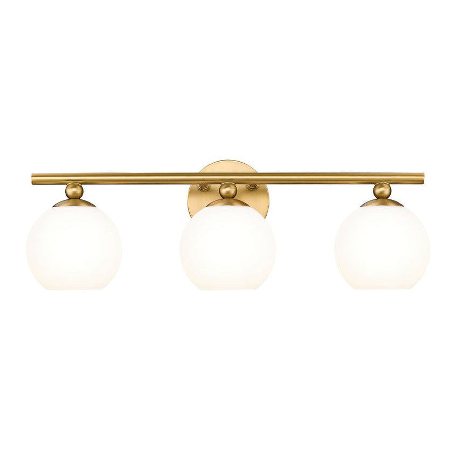 Z-Lite Neoma 22" 3-Light Modern Gold and Opal Etched Glass Shade Vanity Light
