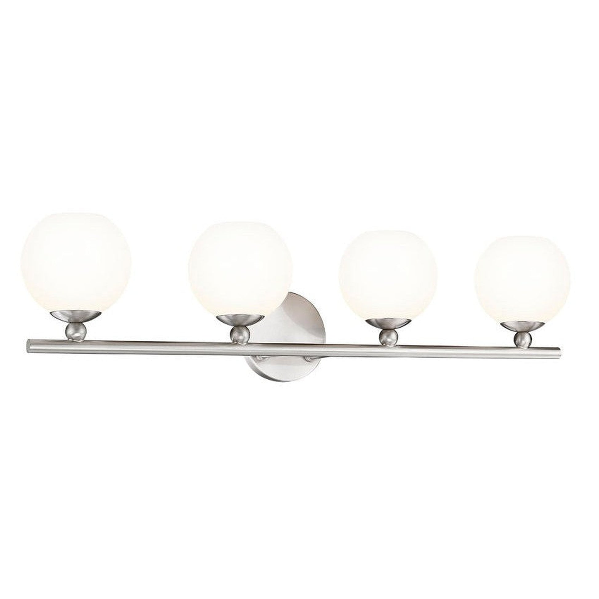 Z-Lite Neoma 30" 4-Light Brushed Nickel and Opal Etched Glass Shade Vanity Light