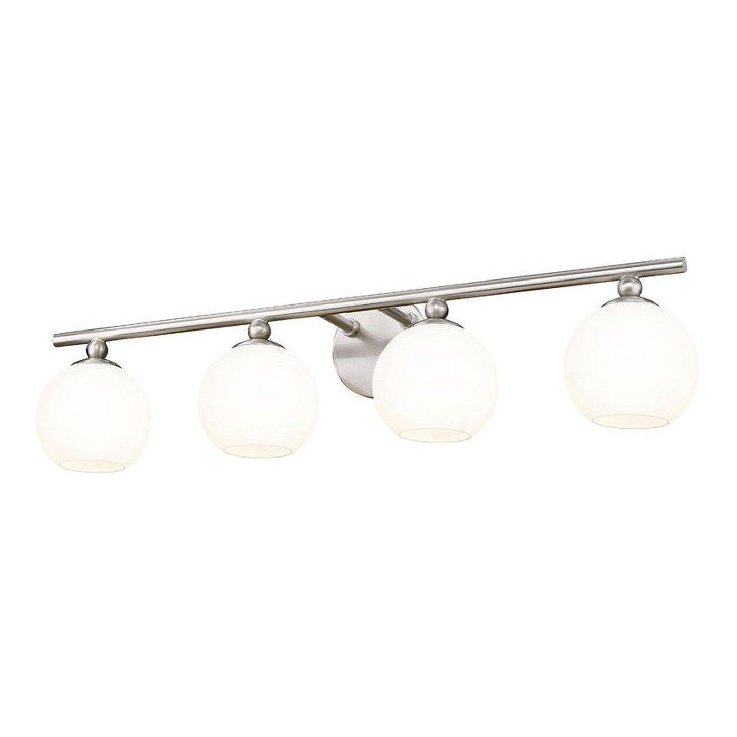 Z-Lite Neoma 30" 4-Light Brushed Nickel and Opal Etched Glass Shade Vanity Light