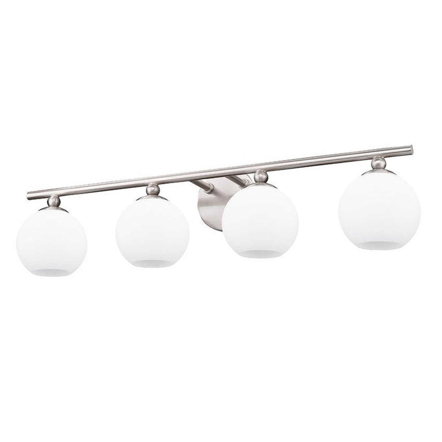 Z-Lite Neoma 30" 4-Light Brushed Nickel and Opal Etched Glass Shade Vanity Light