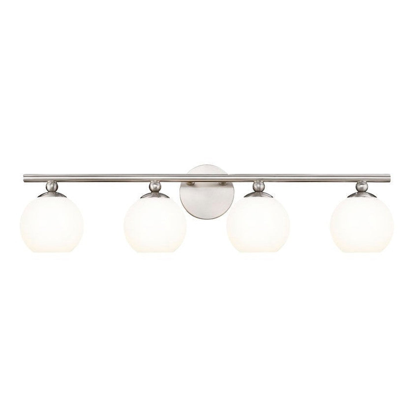 Z-Lite Neoma 30" 4-Light Brushed Nickel and Opal Etched Glass Shade Vanity Light