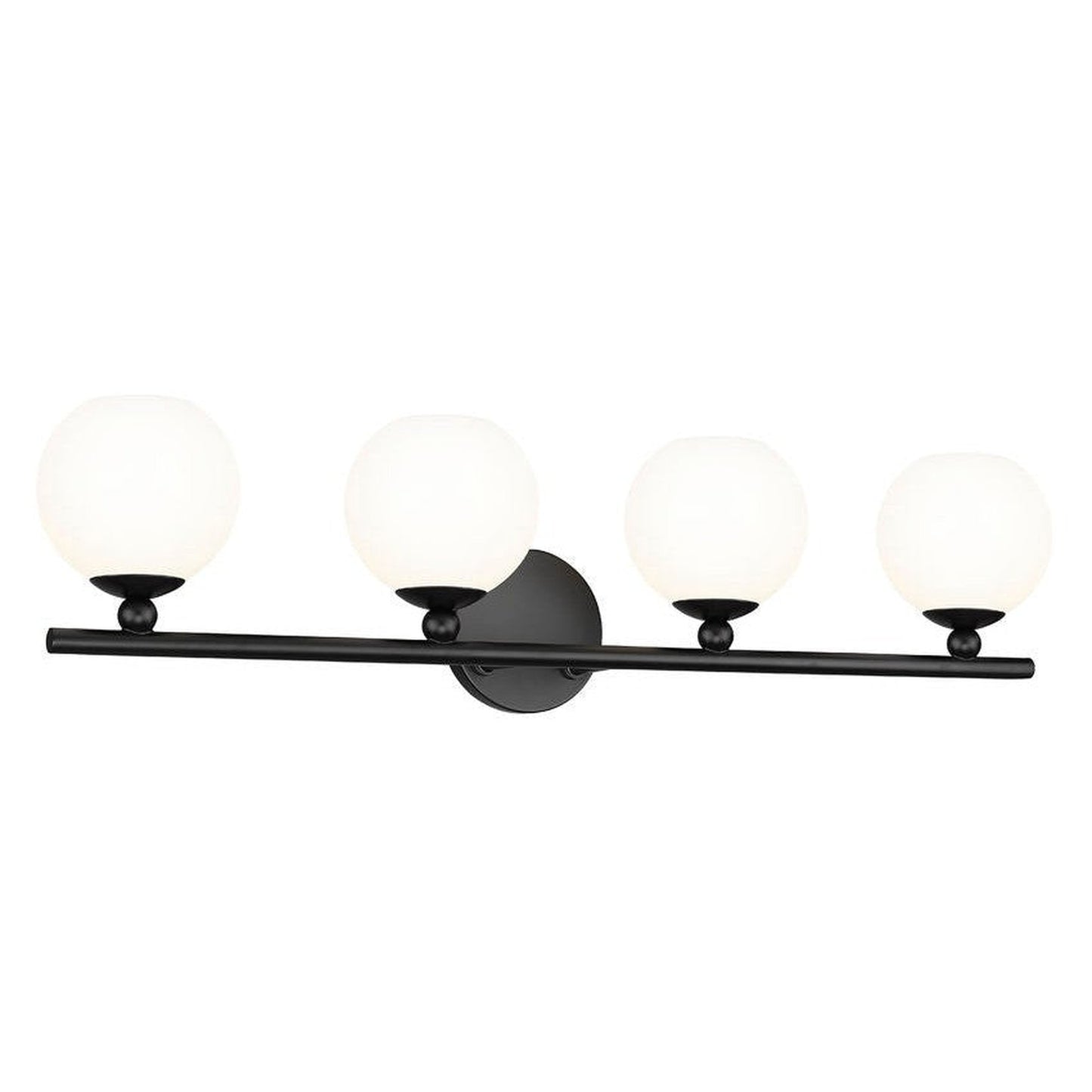 Z-Lite Neoma 30" 4-Light Matte Black and Opal Etched Glass Shade Vanity Light