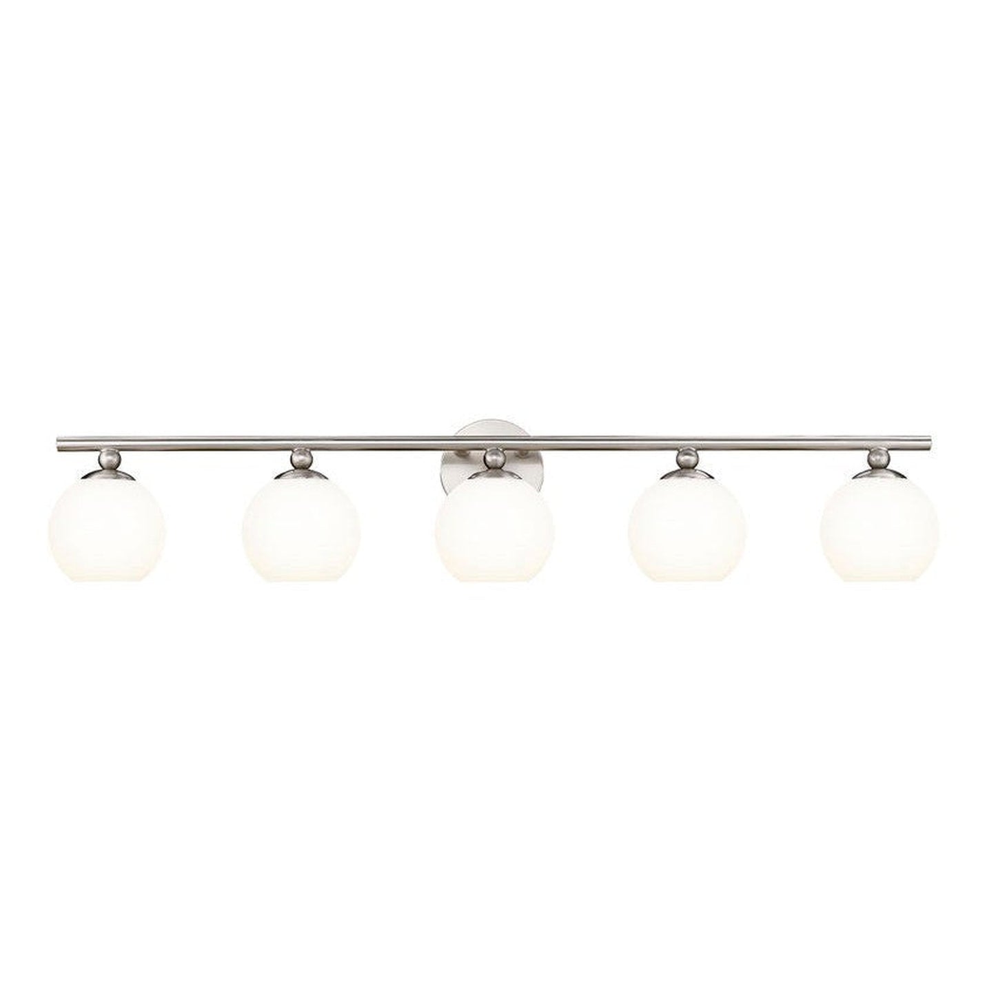 Z-Lite Neoma 38" 5-Light Brushed Nickel and Opal Etched Glass Shade Vanity Light