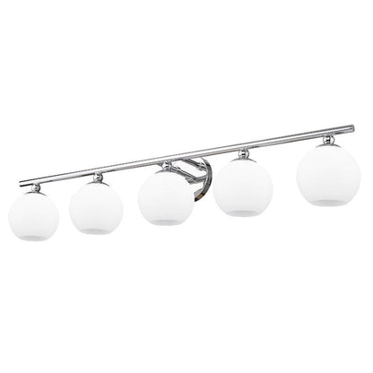Z-Lite Neoma 38" 5-Light Chrome and Opal Etched Glass Shade Vanity Light