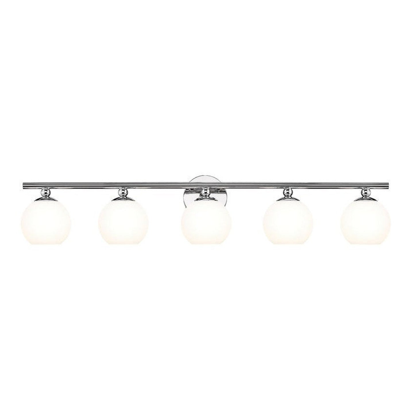 Z-Lite Neoma 38" 5-Light Chrome and Opal Etched Glass Shade Vanity Light