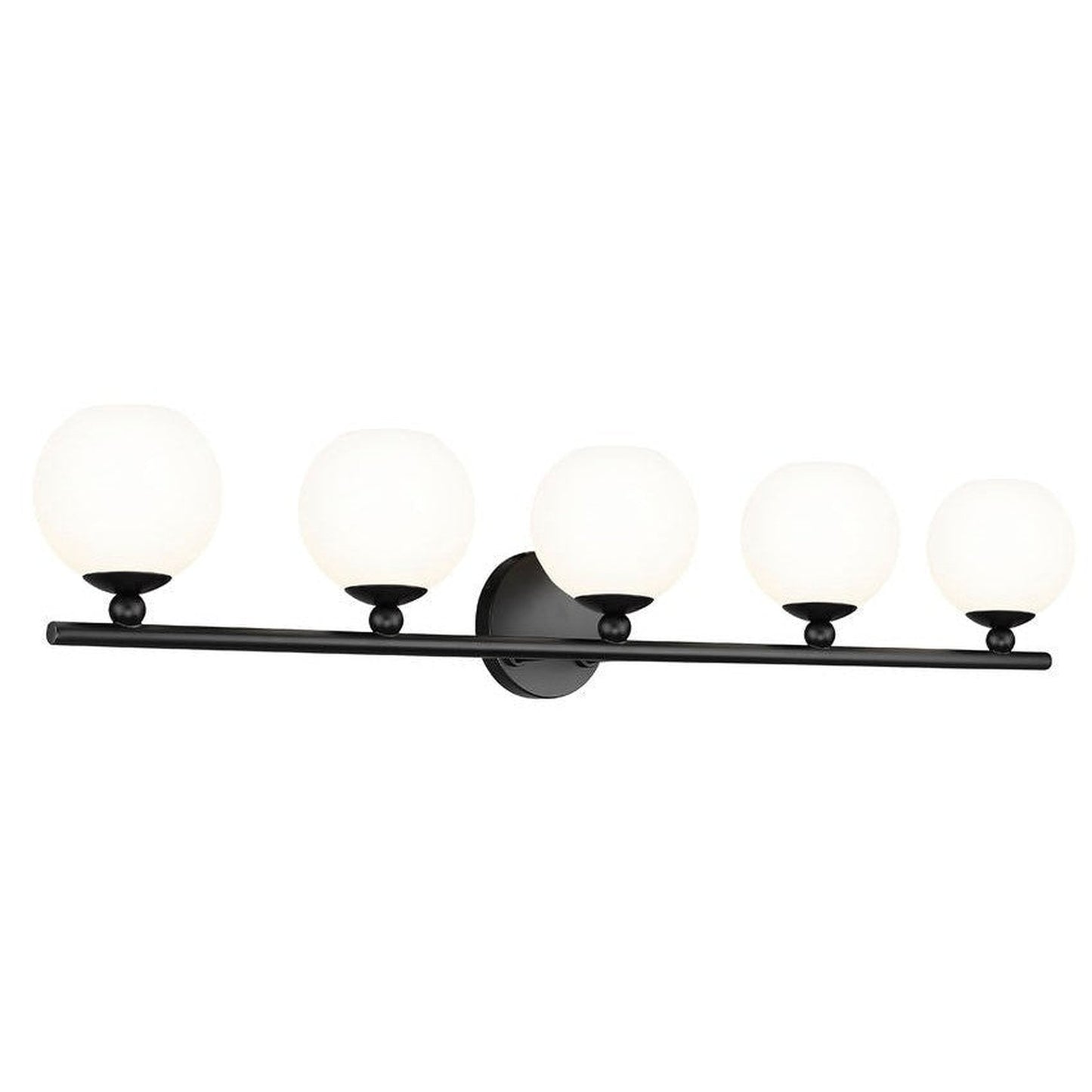 Z-Lite Neoma 38" 5-Light Matte Black and Opal Etched Glass Shade Vanity Light