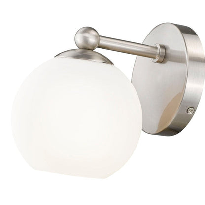 Z-Lite Neoma 5" 1-Light Brushed Nickel and Opal Etched Glass Shade Wall Sconce