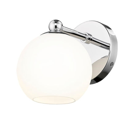 Z-Lite Neoma 5" 1-Light Chrome and Opal Etched Glass Shade Wall Sconce