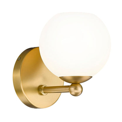 Z-Lite Neoma 5" 1-Light Modern Gold and Opal Etched Glass Shade Wall Sconce