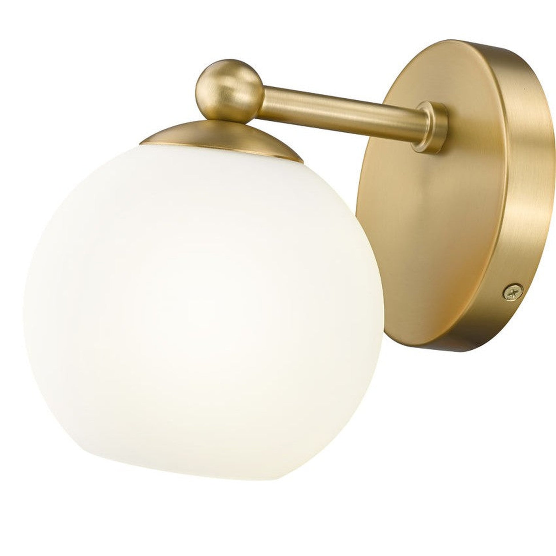 Z-Lite Neoma 5" 1-Light Modern Gold and Opal Etched Glass Shade Wall Sconce