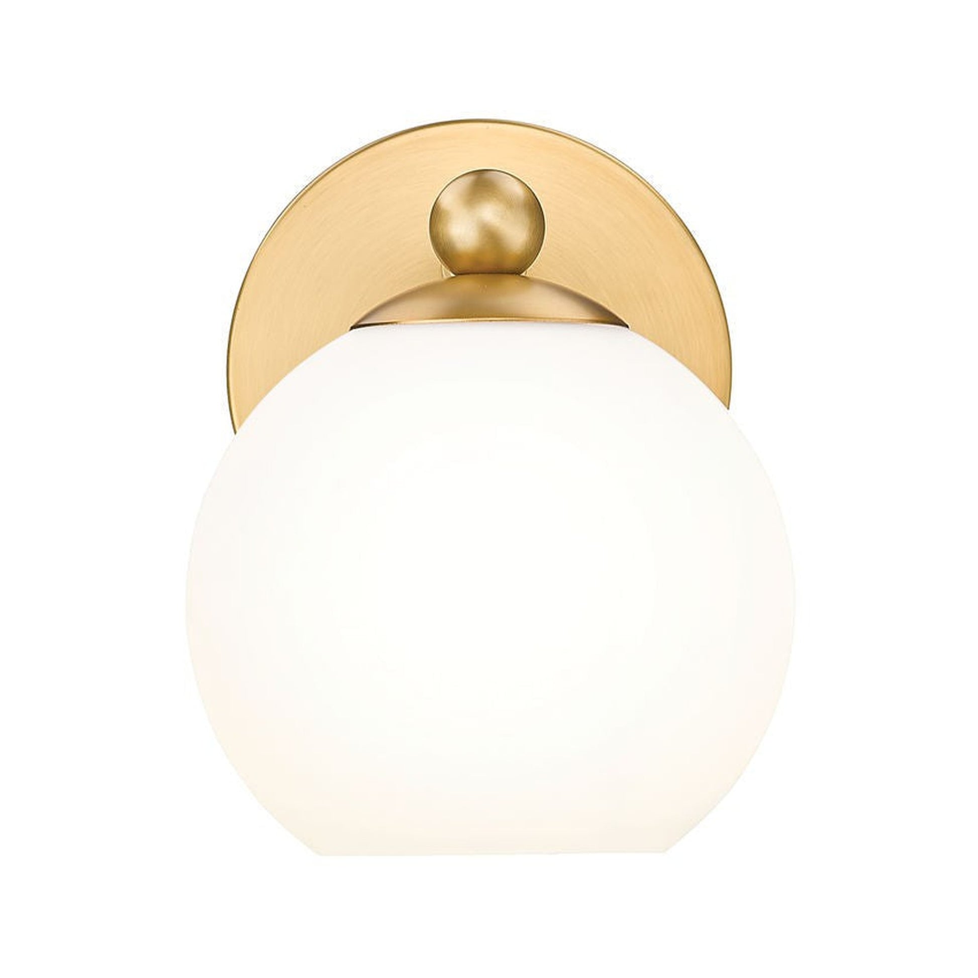 Z-Lite Neoma 5" 1-Light Modern Gold and Opal Etched Glass Shade Wall Sconce